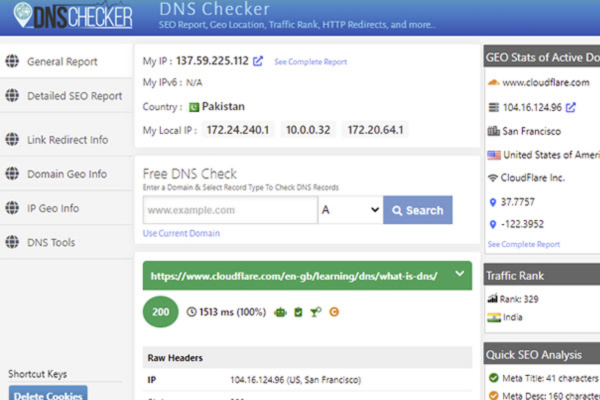 Check IP website thông qua công cụ check – host