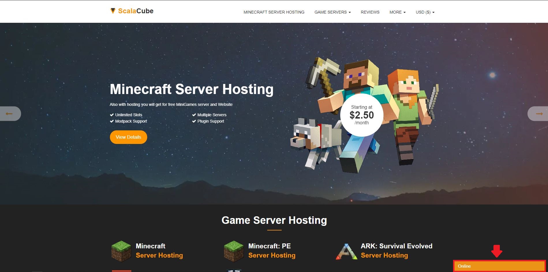 hosting MineCraft - ScalaCube
