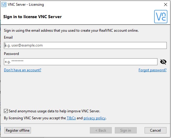 VNC Server - TightVNC Server