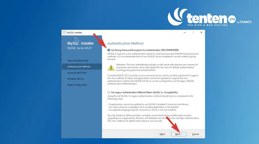 Cài đặt Authentication Method
