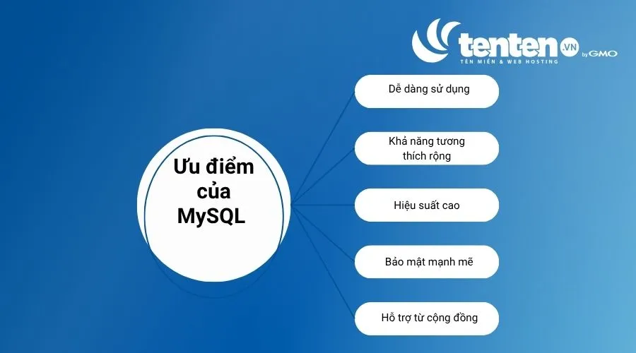 MySQL có hiệu suất cao, dễ sử dụng và có khả năng bảo mật mạnh mẽ
