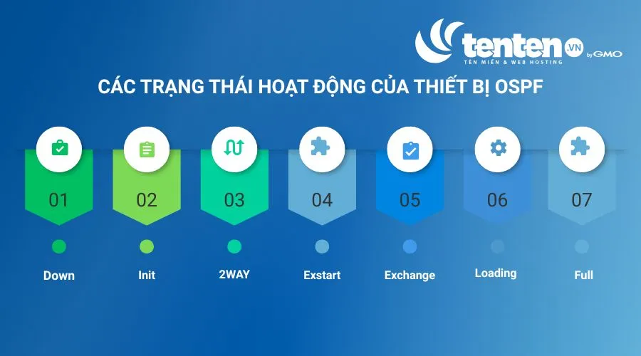 Các trạng thái hoạt động của thiết bị OSPF