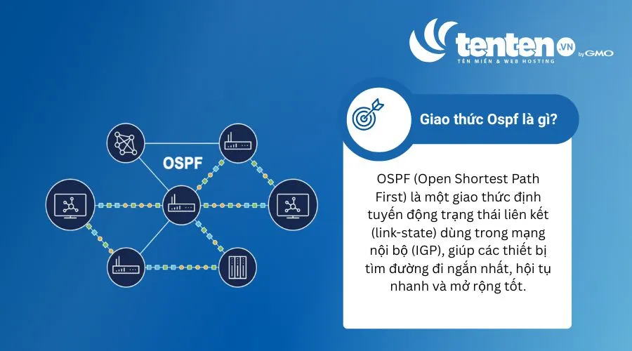 OSPF là một giao thức định tuyến động trạng thái liên kết (link-state) dùng trong mạng nội bộ