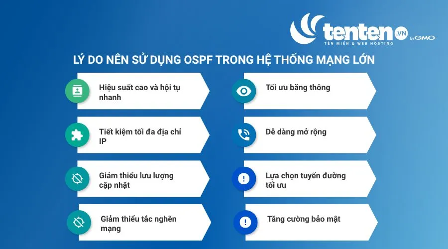 Lý do nên sử dụng OSPF trong hệ thống mạng lớn
