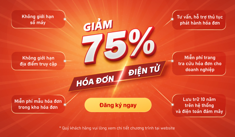 Giảm 75% hóa đơn điện tử K-Invoice, áp dụng đến 31/03/2024