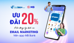 [Tenten.vn x MB Bank] Giảm 20% giá dịch vụ email marketing khi thanh toán qua ứng dụng MB Bank