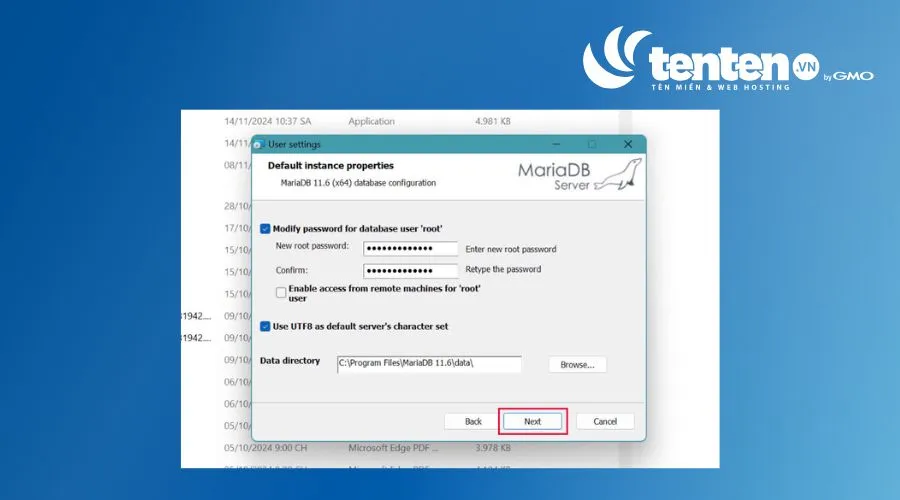 Thiết lập mật khẩu root cho MariaDB