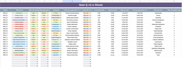 template quản lý rủi ro