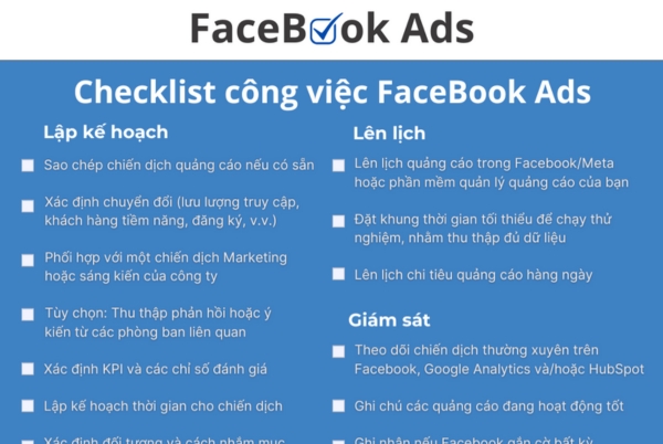 Checklist Facebook Ads giúp tối ưu quảng cáo