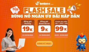 [Flash sale 9.9] Combo tên miền quốc tế 99K, hosting 19K/ tháng, email server 9K/ tháng