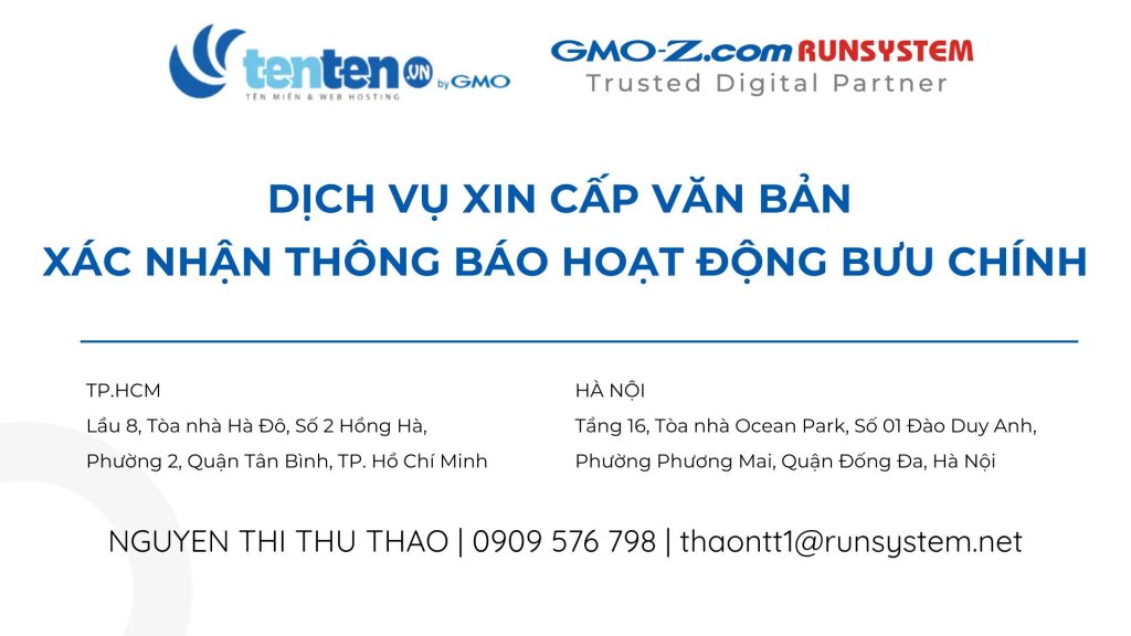 Văn bản xác nhận thông báo hoạt động bưu chính
