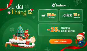 [Tháng 12_Khách lẻ] .VN chỉ 350K/ năm đầu, hosting email server -25% cùng nhiều ưu đãi khác