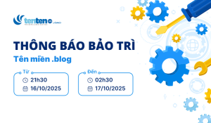 Thông báo bảo trì tên miền .blog ngày 16/10/2025
