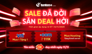 [Khách lẻ] .COM chỉ 111K/ năm đầu, Hosting/ Email Server giảm 70%, .VN mua 1 tặng 1 cùng nhiều ưu đãi khác