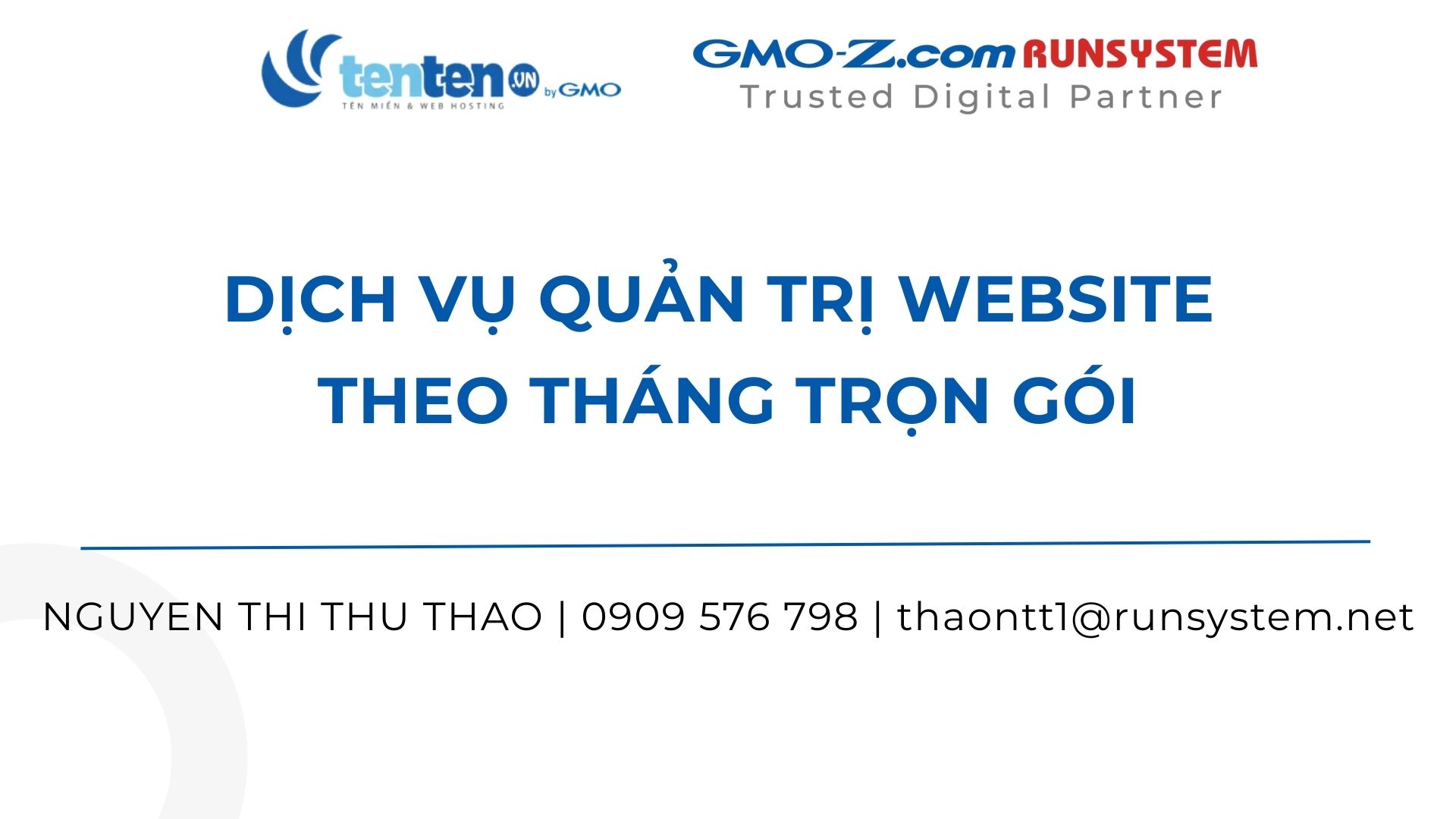Dịch vụ quản trị website theo tháng trọn gói