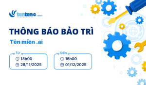 Thông báo bảo trì tên miền .ai ngày 28/11/2025