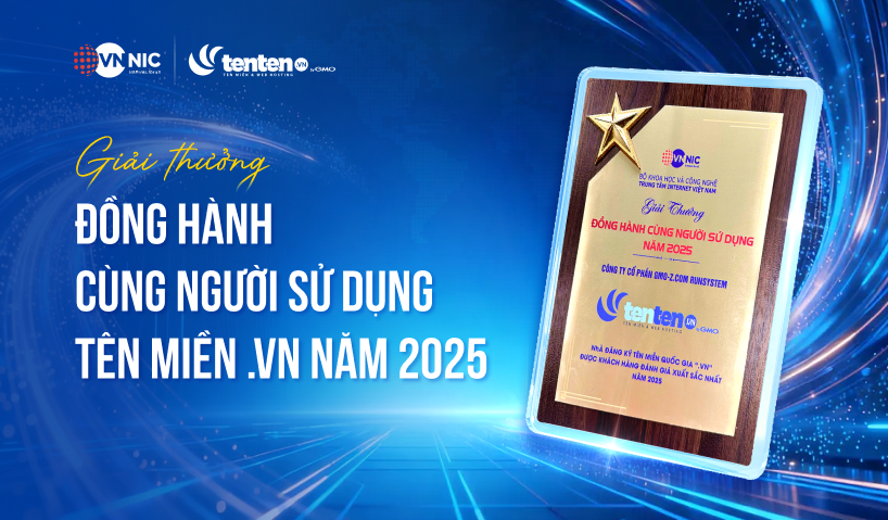 Tenten.vn nhận bằng khen “Đồng hành cùng người sử dụng tên miền .VN năm 2025”