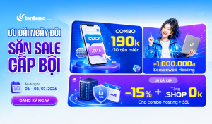 [Từ 06-08/07] Săn deal tên miền, hosting, SSL tại sale ngày đôi của Tenten.vn