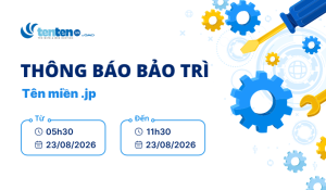 Thông báo bảo trì tên miền .jp ngày 23/08/2026