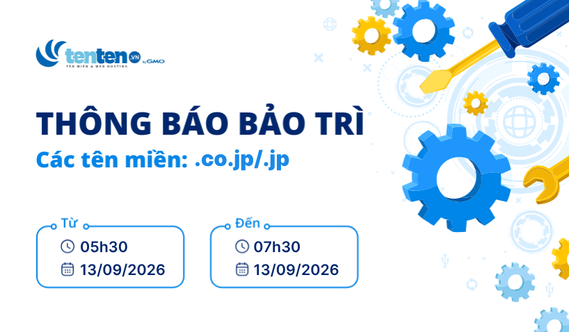 Thông báo bảo trì tên miền .co.jp/.jp ngày 13/09/2026