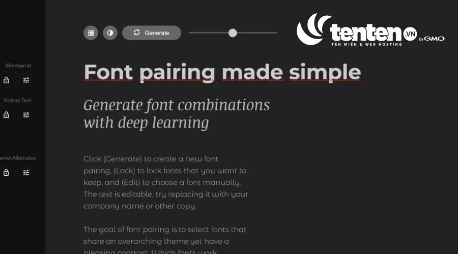 Công cụ tạo font chữ website bằng AI Fontjoy