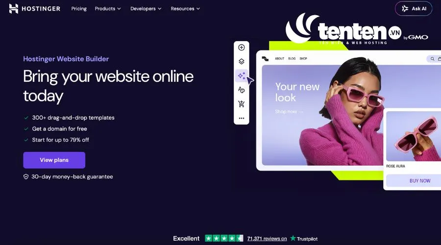 Công cụ tạo website bằng AI Hostinger Website Builder