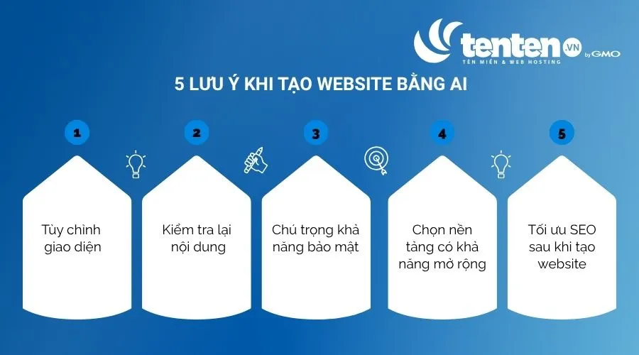 Lưu ý khi tạo website bằng AI