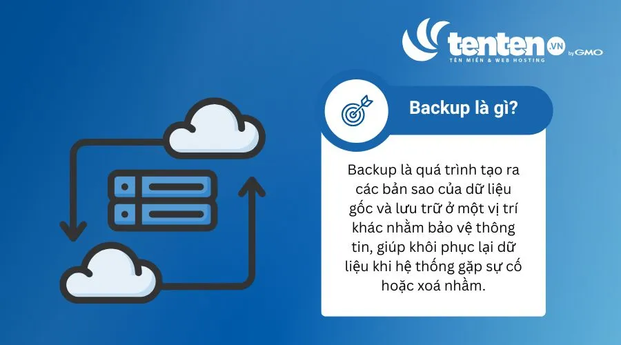 Backup là quá trình sao chép và lưu trữ dữ liệu từ thiết bị gốc sang một vị trí khác
