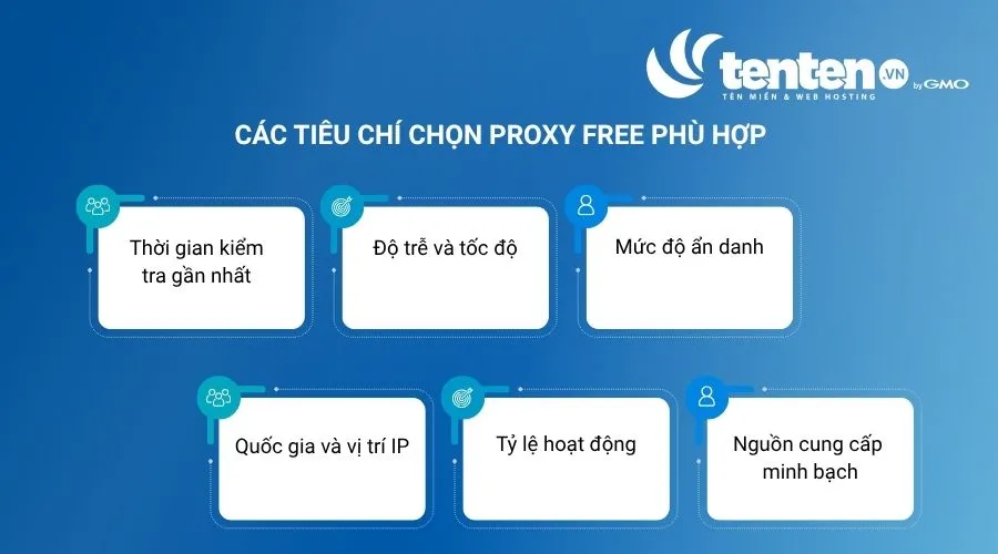 Các tiêu chí chọn proxy free phù hợp
