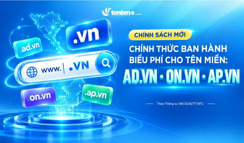 Chính thức ban hành biểu phí cho tên miền AD.VN, ON.VN, AP.VN
