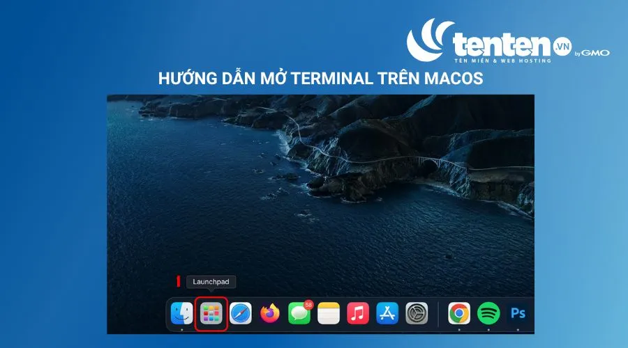 Chọn Launchpad trên Dock