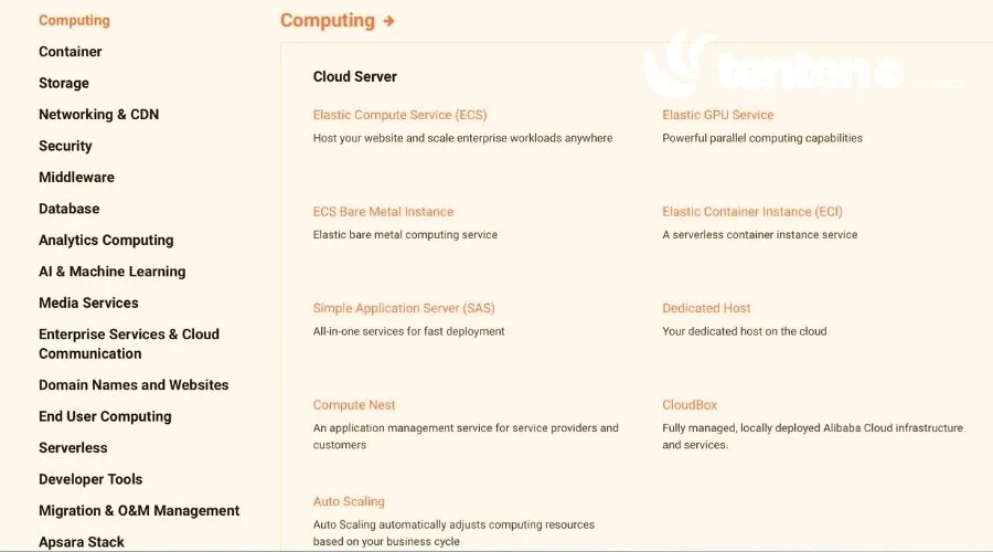 Hệ sinh thái dịch vụ phong phú của Alibaba Cloud
