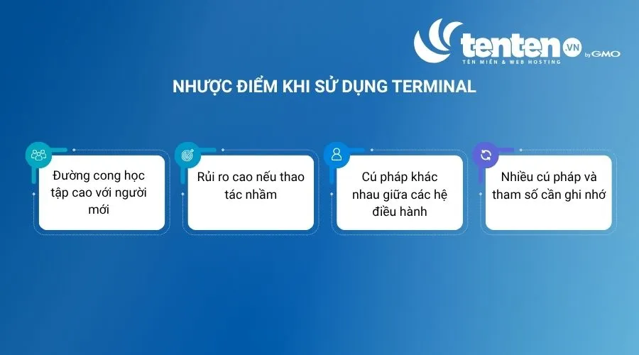 Nhược điểm khi sử dụng Terminal