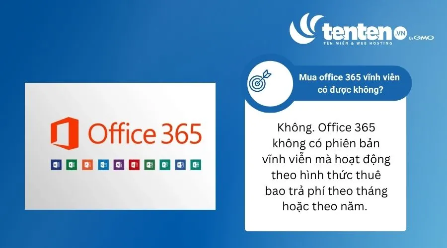 Office 365 không có bản vĩnh viễn