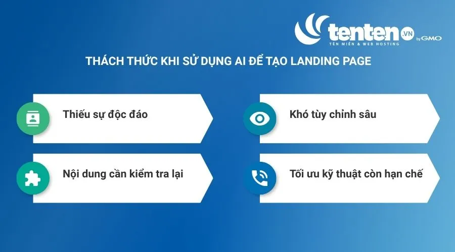 Thách thức khi sử dụng ai để tạo landing page