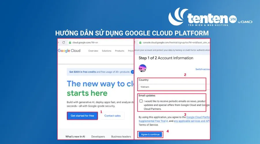 Truy cập vào trang web Google Cloud Platform