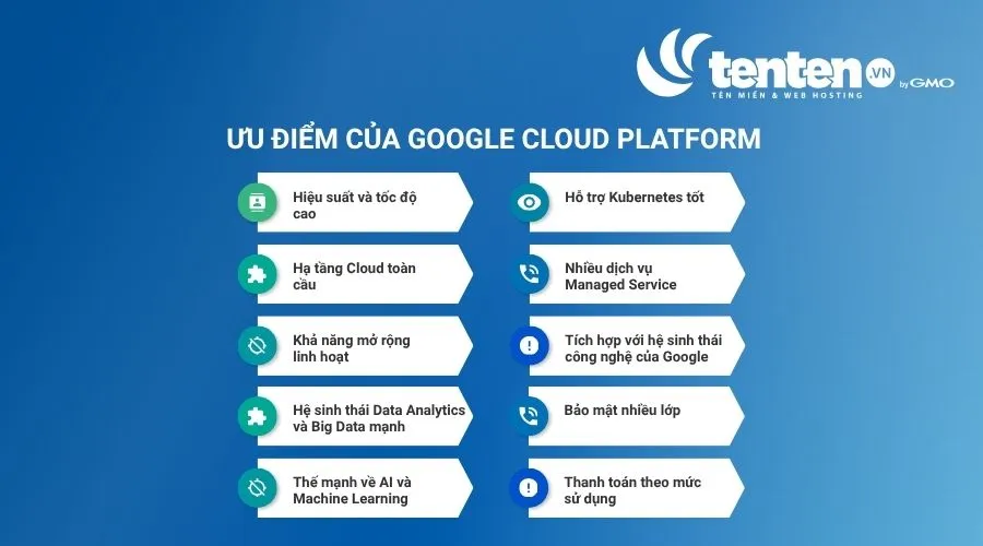 Ưu điểm của Google Cloud Platform